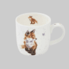 A cup with a fox image printed in it