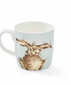 A Wrendale Designs Hare Brained Large Mug with an image of a rabbit on it.