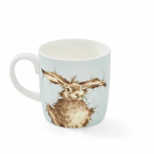 A Wrendale Designs Hare Brained Large Mug with an image of a rabbit on it.
